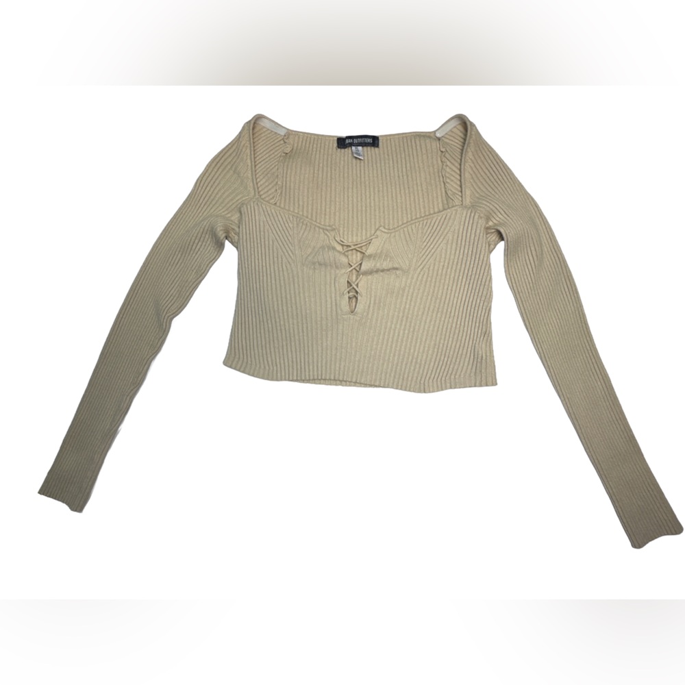 Urban Outfitters Ribbed Lace-Up Crop Top Size XL - Picture 4 of 7